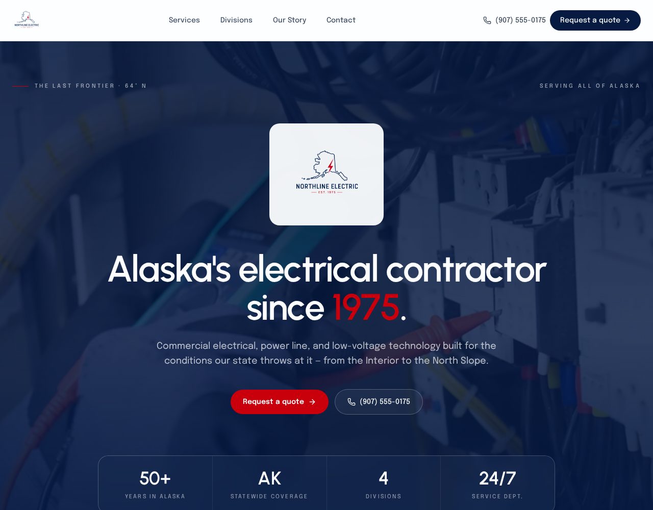 Northline Electric website on a laptop