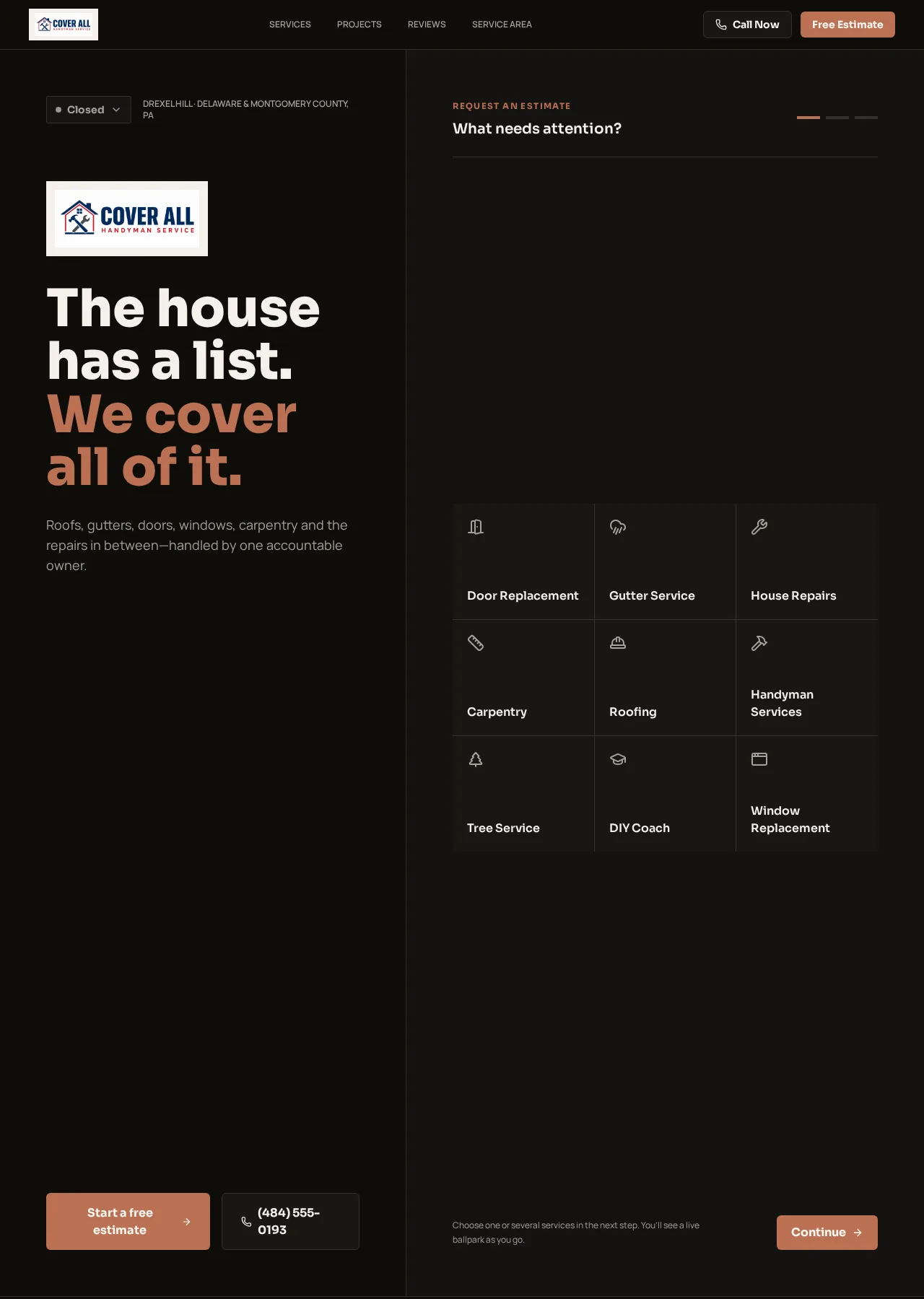 Cover All Handyman Service website