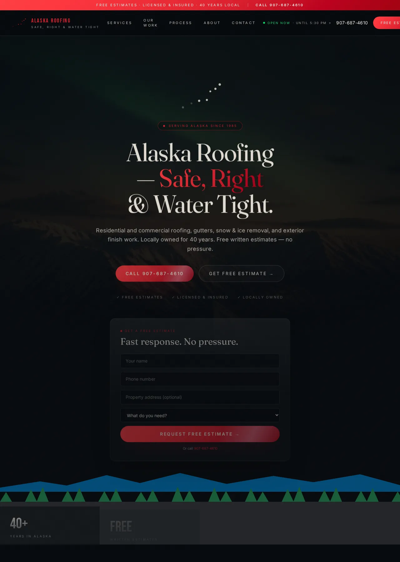 Alaska Roofing website