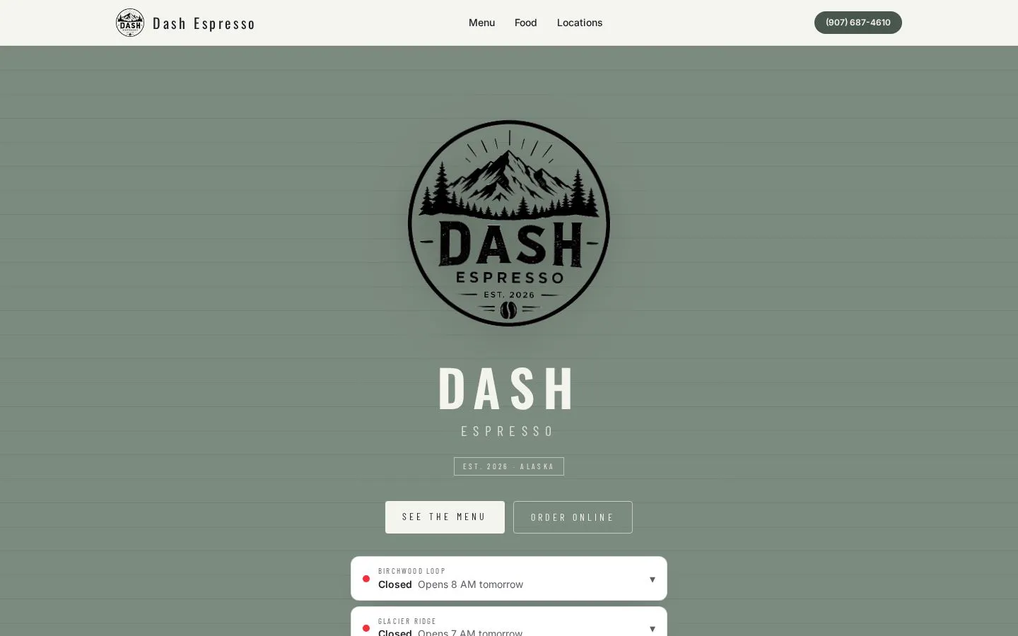 Dash Espresso website