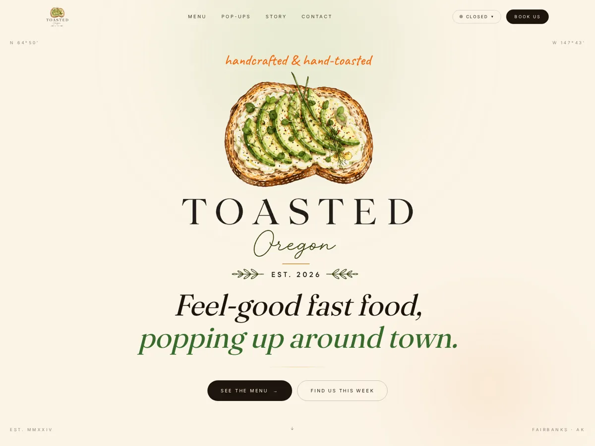 Toasted Oregon website