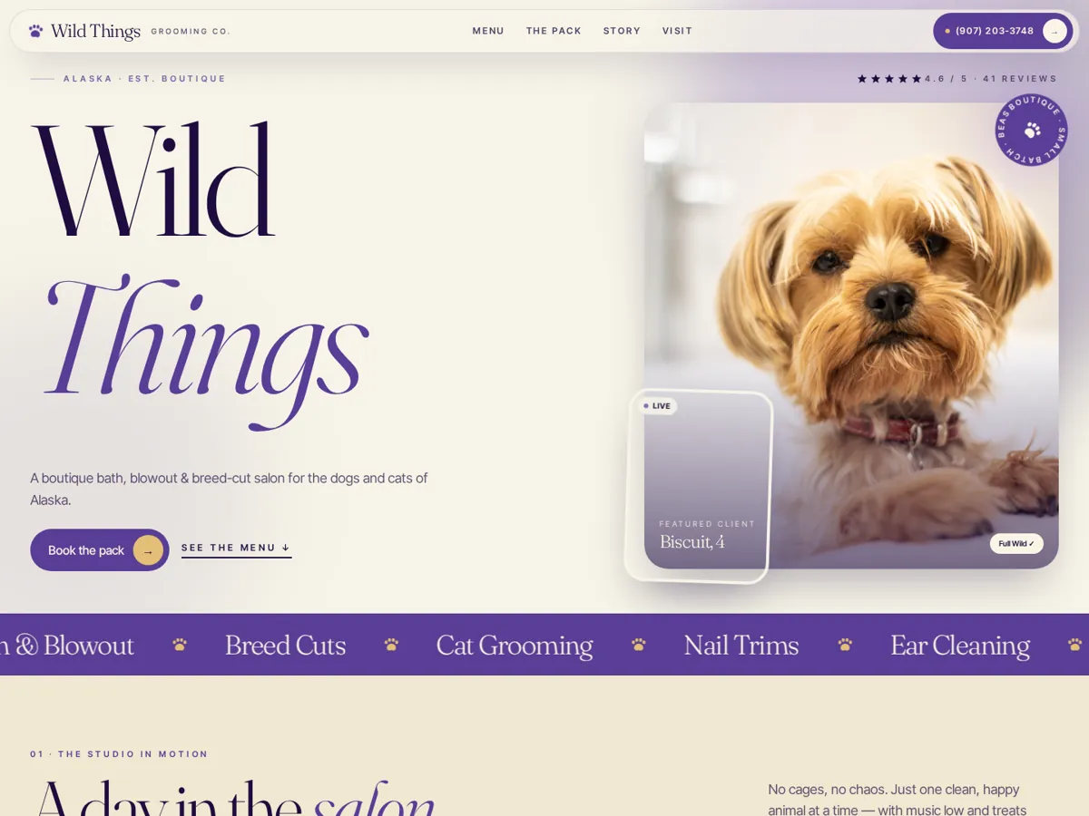 Wild Things Grooming website